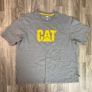 CAT Gray Graphic Logo Crew Neck Tee Shirt Men’s XL Caterpillar Workwear